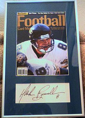 Mark Brunell autograph framed with Jacksonville Jaguars Beckett Football magazine cover