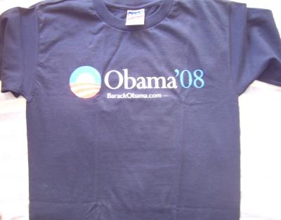 Barack Obama 2008 navy blue campaign T-shirt LIKE NEW