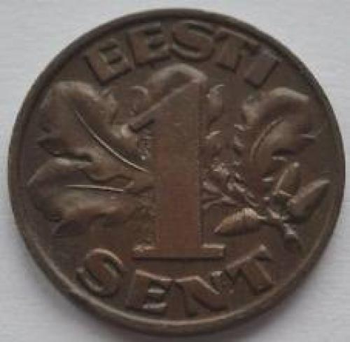 Coins; 1929 Estonia 1 sent cent 