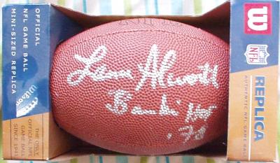 Lance Alworth autographed mini NFL football inscribed Bambi