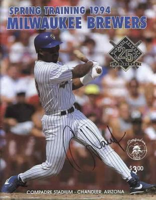 Greg Vaughn autographed Milwaukee Brewers 1994 Spring Training program