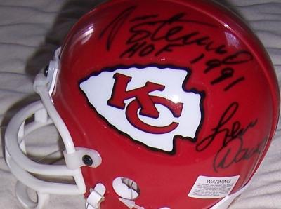 Len Dawson Jan Stenerud Emmitt Thomas Fred Williamson autographed Kansas City Chiefs mini helmet