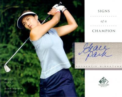 Grace Park certified autograph 2004 SP Signature Golf 8x10 photo card
