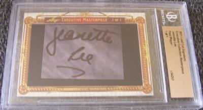 Jeanette Lee certified autograph 2011 Leaf Masterpiece Cut Signature card #1/1