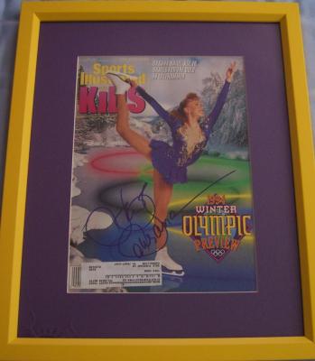 Oksana Baiul (skating) autographed 1994 Sports Illustrated for Kids cover matted & framed