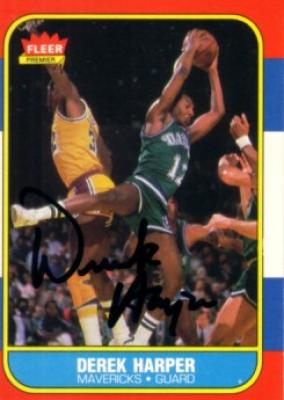 Derek Harper autographed Dallas Mavericks 1986-87 Fleer card