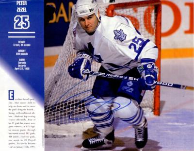Peter Zezel autographed Toronto Maple Leafs 1994 calendar photo