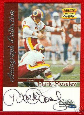 Mark Moseley certified autograph Washington Redskins 1999 Sports Illustrated card