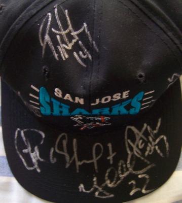 1994-95 San Jose Sharks autographed cap (Jeff Friesen Igor Larionov Ray Whitney)