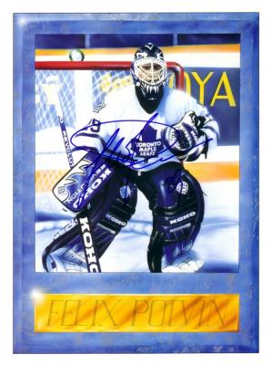 Felix Potvin autographed Maple Leafs Beckett Hockey inside art cover