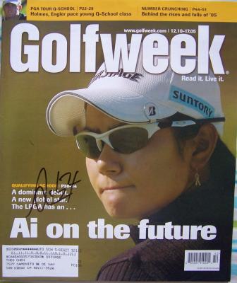 Ai Miyazato autographed 2005 Golfweek magazine (old signature)