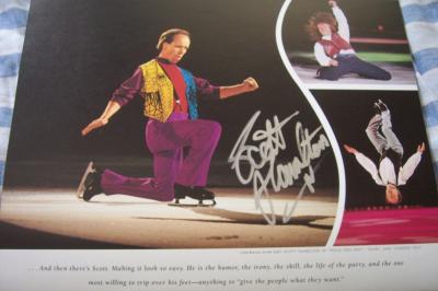 Scott Hamilton autographed Stars on Ice 2000 skating calendar page