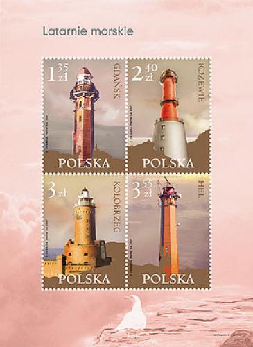 mint stamps of  Poland . Lighthouses