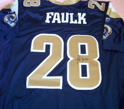 Marshall Faulk autographed St. Louis Rams Reebok authentic game model jersey