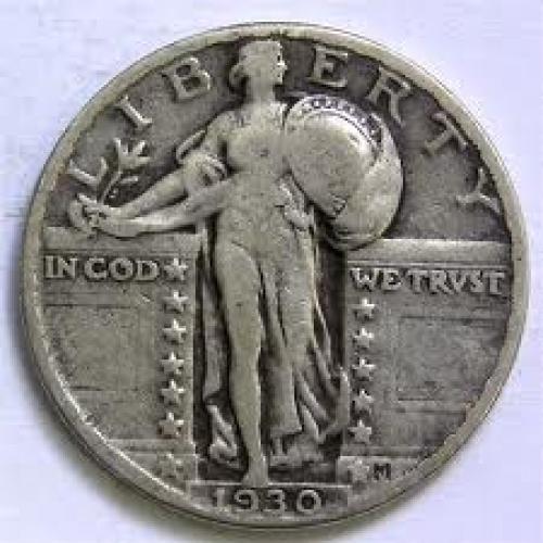 Coin; US COIN 1930 STANDING LIBERTY SILVER QUARTER