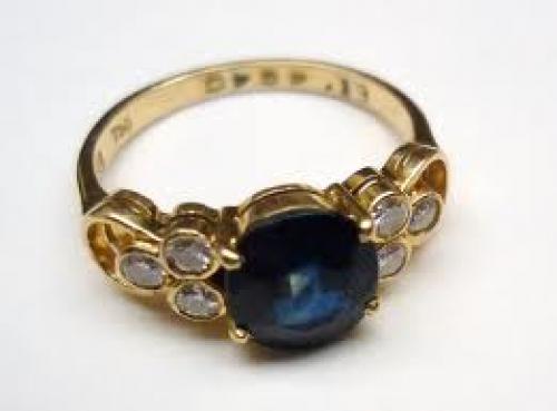 Jewelry; Topaz & Diamond Cluster Ring