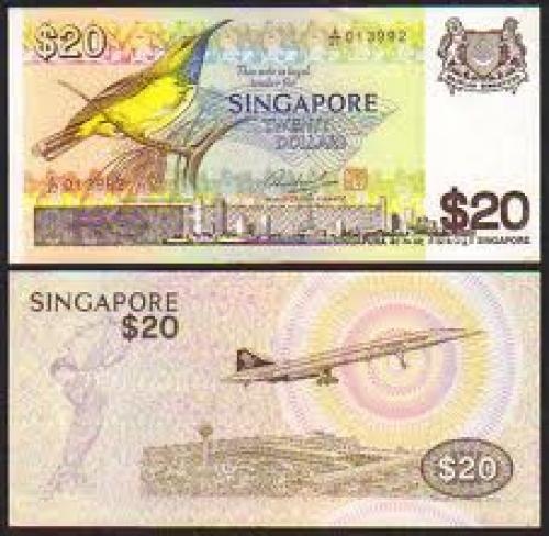 Banknotes; 1979 Singapore 20 Dollars Banknotes