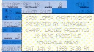 1988 U.S. Figure Skating Championships ticket stub (Debi Thomas)