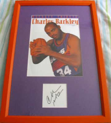 Charles Barkley autograph framed with Phoenix Suns Beckett magazine cover