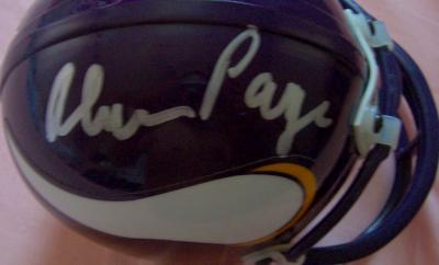 Alan Page & Ahmad Rashad autographed Minnesota Vikings mini helmet