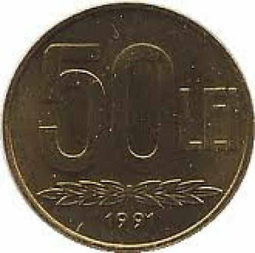 Coins;  Romania 50 leu Steel plated with brass