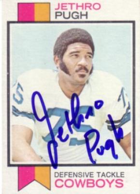 Jethro Pugh autographed Dallas Cowboys 1973 Topps card