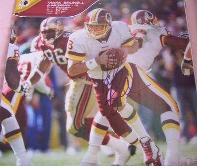 Mark Brunell autographed Washington Redskins calendar page
