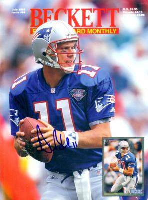 Drew Bledsoe autographed New England Patriots Beckett Football magazine cover