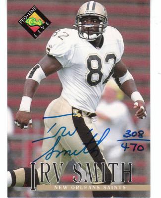 Irv Smith New Orleans Saints certified autograph 1994 Pro Line card