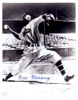 Max Manning autographed Newark Eagles 8x10 photo