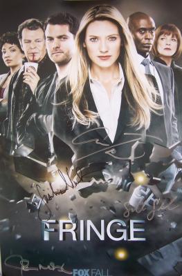 John Noble Anna Torv Jasika Nicole Seth Gabel autographed 2011 Fringe poster