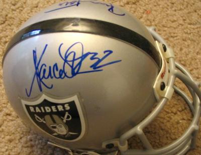 Marcus Allen & Ronnie Lott autographed Raiders authentic mini helmet