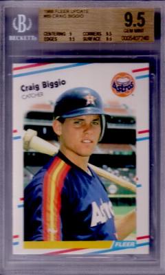 Craig Biggio 1988 Fleer Update Rookie Card graded BGS 9.5 GEM MINT