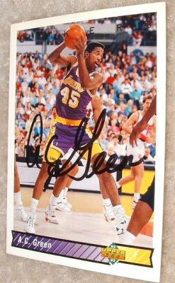A.C. Green autographed Los Angeles Lakers 1992-93 card