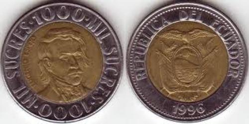 Coins; 1000 Sucres Ecuador coin