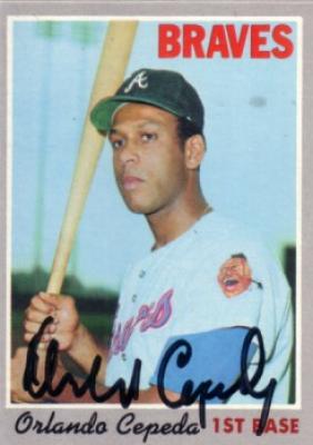 Orlando Cepeda autographed Atlanta Braves 1970 Topps card