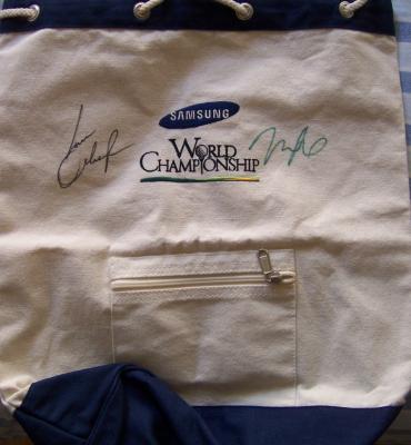 Lorena Ochoa & Michelle Wie autographed LPGA Samsung World Championship bag