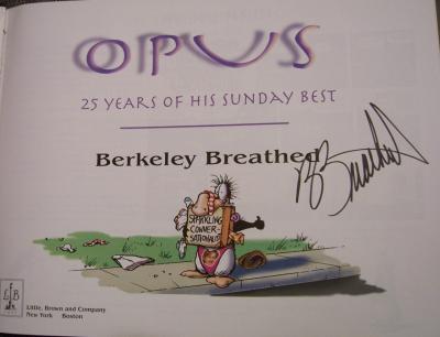 Berke Breathed autographed Opus 25 Years hardcover book