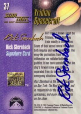 Rick Sternbach (illustrator) autographed Star Trek The Next Generation trading card
