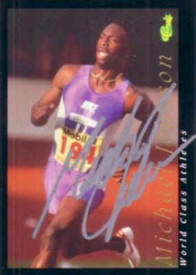 Michael Johnson autographed 1992 Classic World Class Athletes card