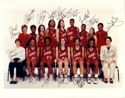 1996 USA Olympic Women's Basketball Team autographed 8x10 photo (Lisa Leslie Sheryl Swoopes)