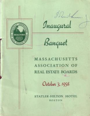 John F. Kennedy (JFK) autographed 1958 banquet program