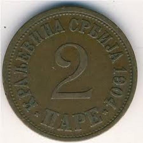 Coins; Serbia, 2 pare, 1904