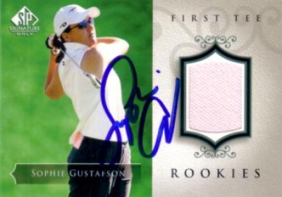 Sophie Gustafson autographed 2004 SP Signature golf tournament worn shirt card