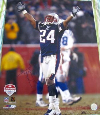 Ty Law autographed New England Patriots 2003 AFC Championship Game 16x20 poster size photo