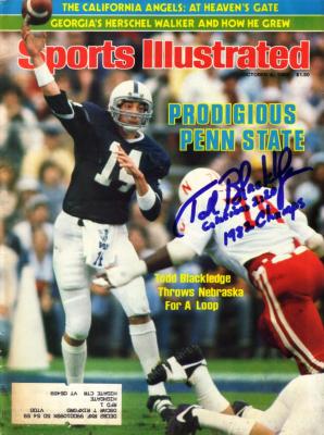 Todd Blackledge autographed Penn State 1982 Sports Illustrated inscribed 82 Champs