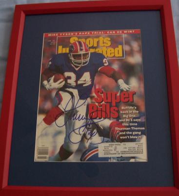 Thurman Thomas autographed Bills 1992 Sports Illustrated cover matted & framed