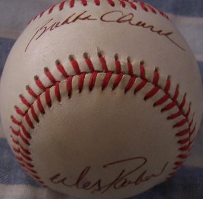 Bubba Church Tommy Davis Wes Parker autographed NL baseball