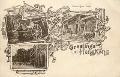 Wonderful Art Nouveau postcard from Hong Kong