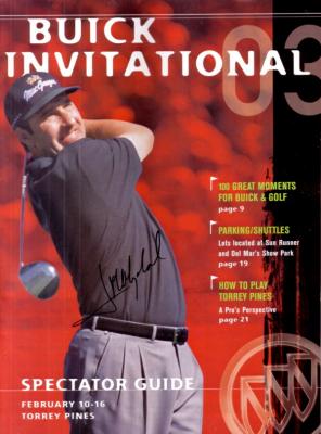 Jose Maria Olazabal autographed 2003 Buick Invitational golf program